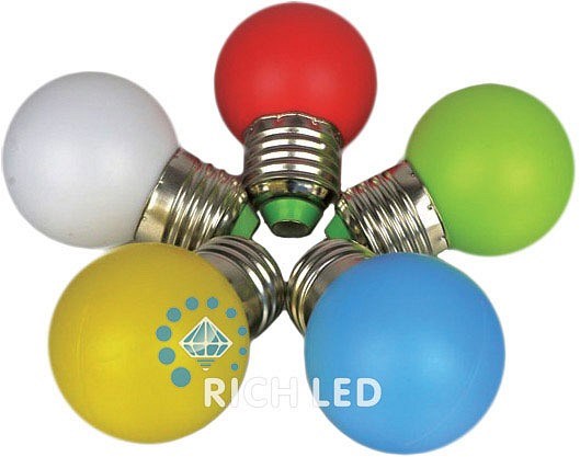 Лампа светодиодная RL-BL E27 220В 1Вт мультиколор RL-BL-E27-G45-RGB - фото 3560140