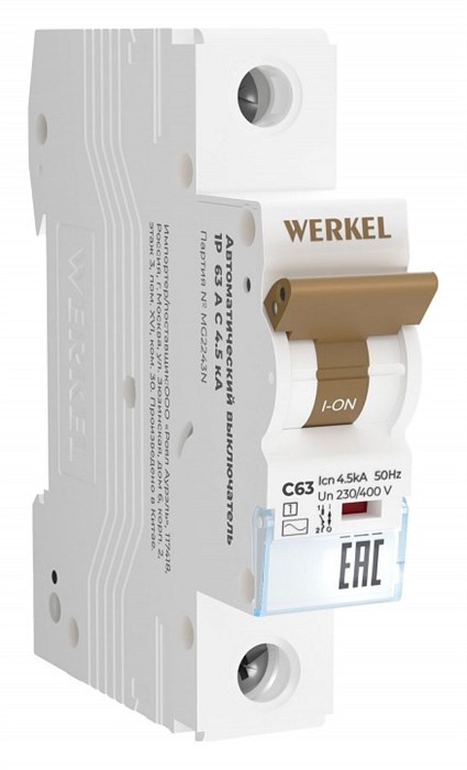 Автоматический выключатель 1P Werkel Автоматические выключатели W901P634 - фото 3595807