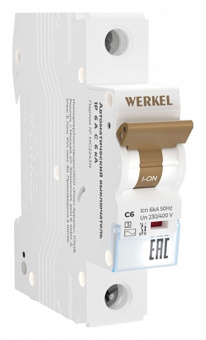 Автоматический выключатель 1P Werkel Автоматические выключатели W901P066 - фото 3595824