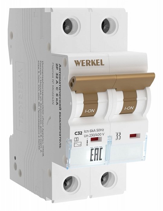Автоматический выключатель 2P Werkel Автоматические выключатели W902P326 - фото 3595843