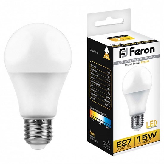 Лампа светодиодная Feron LB-94 E27 15Вт 2700K 25628 - фото 3818187