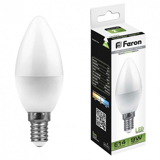 Лампа светодиодная Feron LB-570 E14 9Вт 4000K 25799 - фото 3818189