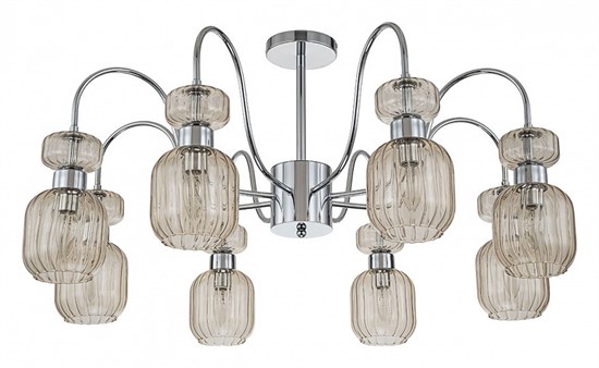 Люстра на штанге Escada Gloss 1141/8PL Chrome/Beige ESC_1141_8PL_Chrome_Beige - фото 6819419