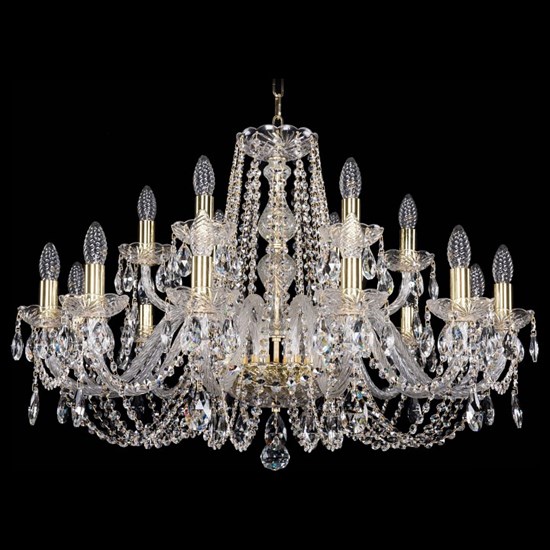 Подвесная люстра Bohemia Ivele Crystal 1402 1402/12+6/300/G BI_1402_12_6_300_G - фото 9857502